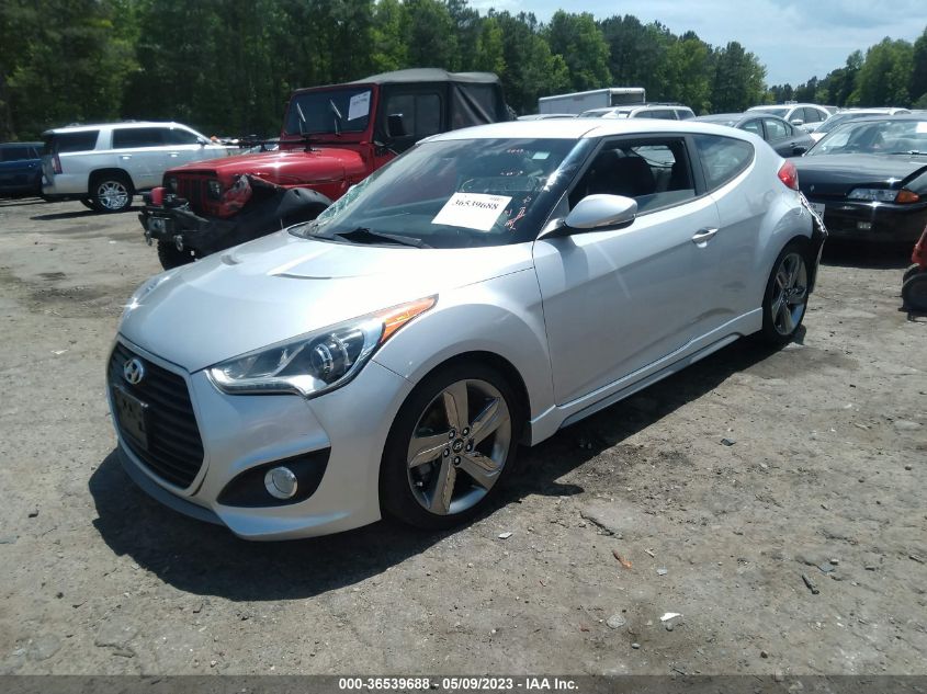 2013 HYUNDAI VELOSTER TURBO W/BLUE INT - KMHTC6AE9DU097632