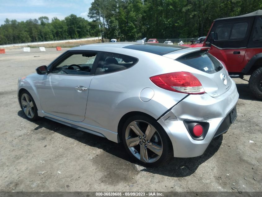 2013 HYUNDAI VELOSTER TURBO W/BLUE INT - KMHTC6AE9DU097632