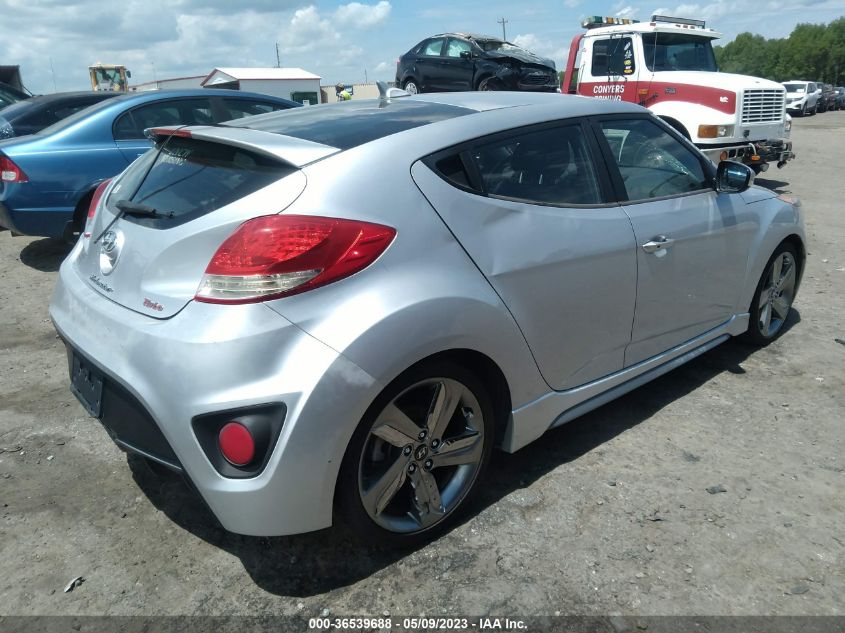 2013 HYUNDAI VELOSTER TURBO W/BLUE INT - KMHTC6AE9DU097632