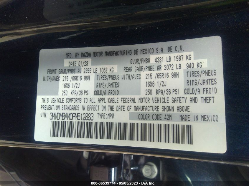 2023 MAZDA CX-30 2.5 S - 3MVDMBAM0PM512883