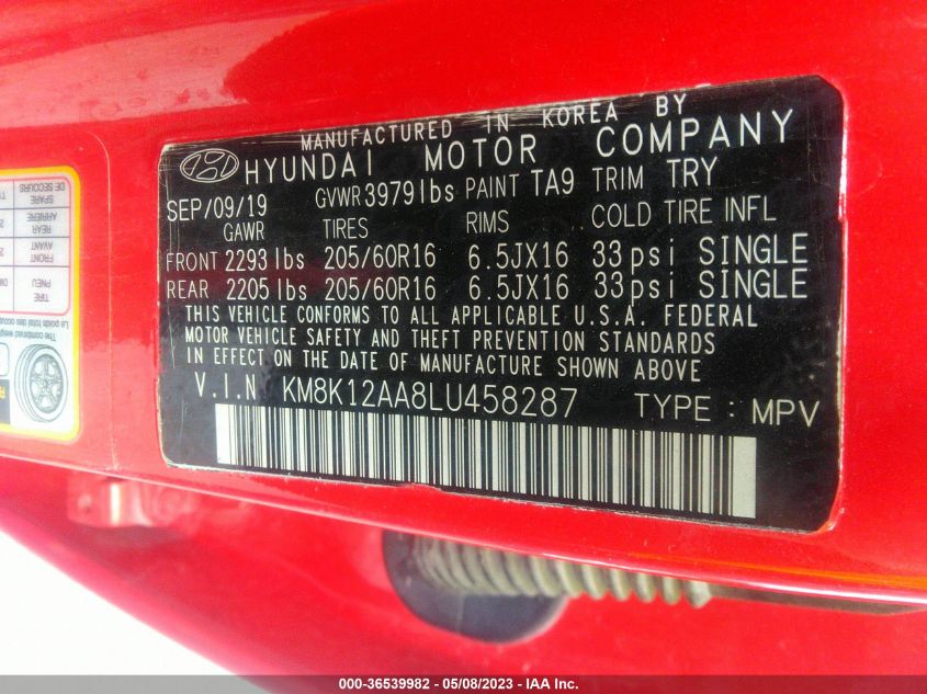 2020 HYUNDAI KONA SE - KM8K12AA8LU458287