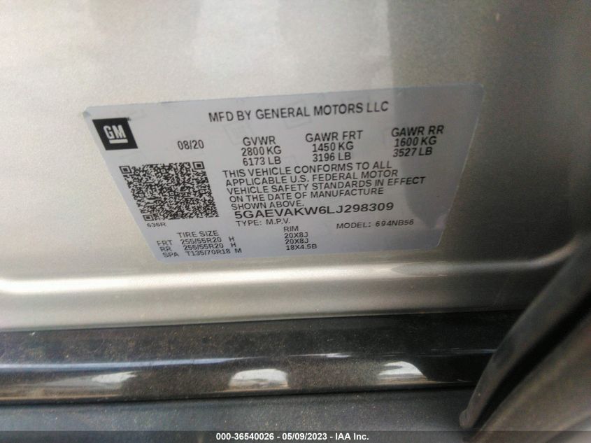 2020 BUICK ENCLAVE ESSENCE - 5GAEVAKW6LJ298309