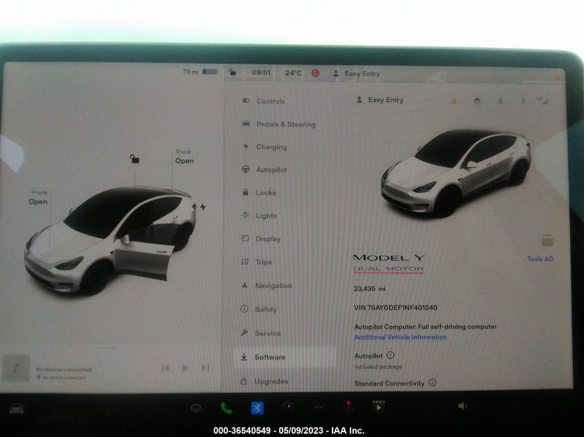 2022 TESLA MODEL Y PERFORMANCE - 7SAYGDEF1NF401040