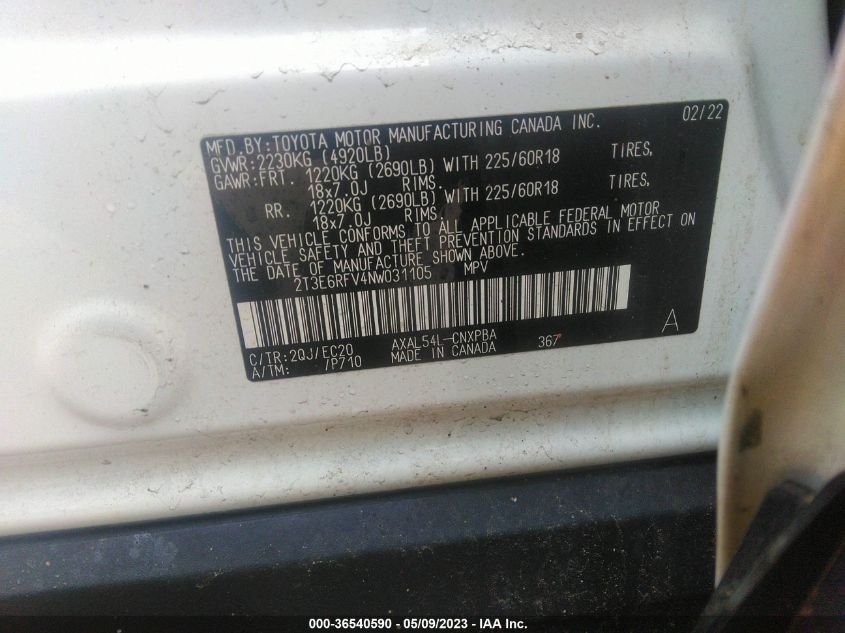 2022 TOYOTA RAV4 HYBRID XSE - 2T3E6RFV4NW031105