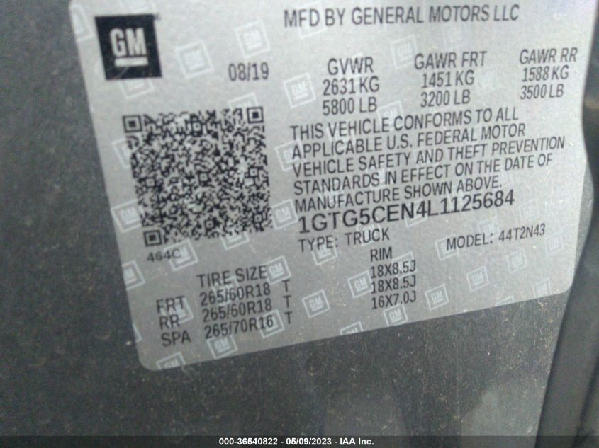 2020 GMC CANYON 2WD SLE - 1GTG5CEN4L1125684