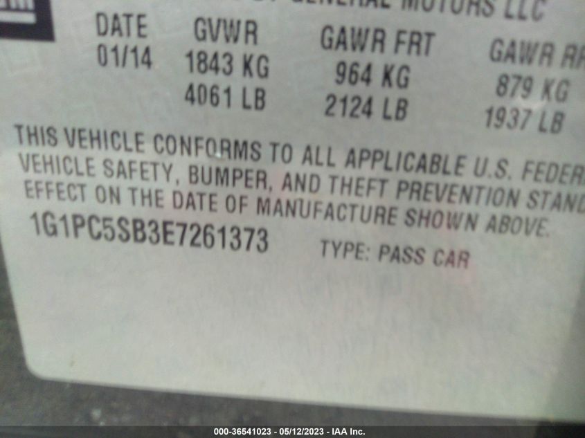 2014 CHEVROLET CRUZE 1LT - 1G1PC5SB3E7261373