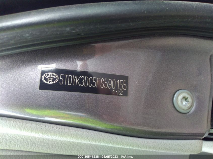 2015 TOYOTA SIENNA XLE/XLE AAS/LTD - 5TDYK3DC5FS590155