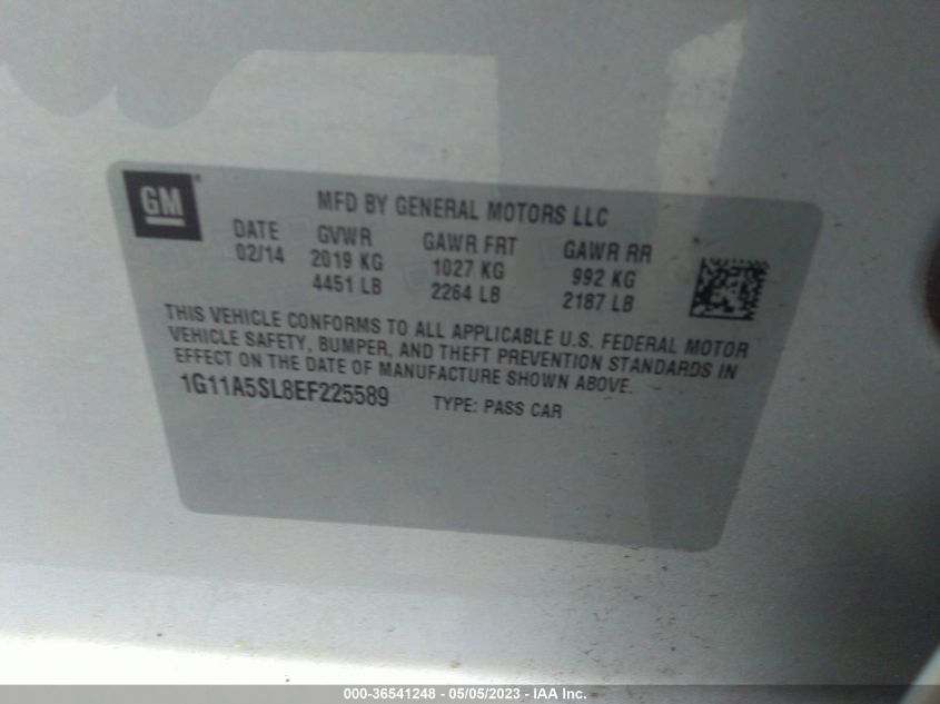 2014 CHEVROLET MALIBU LS - 1G11A5SL8EF225589