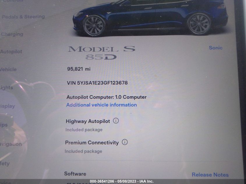 2016 TESLA MODEL S 90D/70D/75D/60D/85D - 5YJSA1E23GF123678