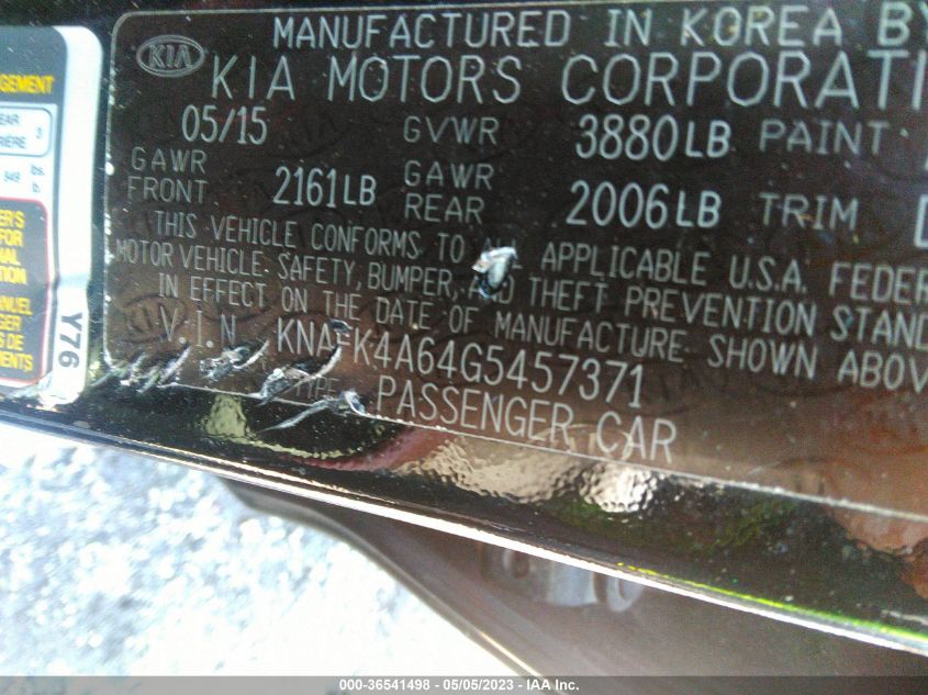 2016 KIA FORTE LX - KNAFK4A64G5457371