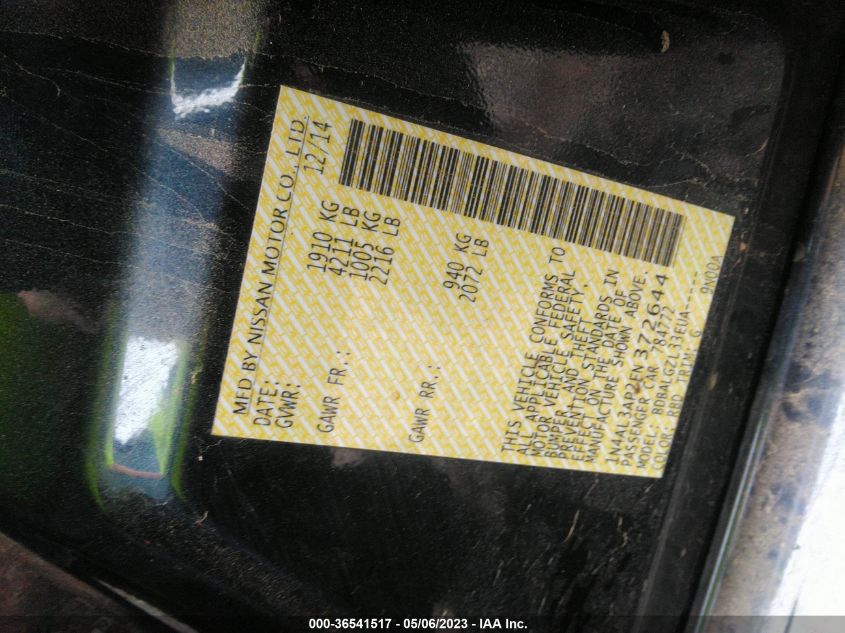2015 NISSAN ALTIMA 2.5 S - 1N4AL3AP2FN372644