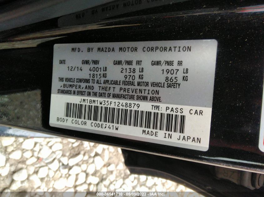 2015 MAZDA MAZDA3 S GRAND TOURING - JM1BM1W35F1248879