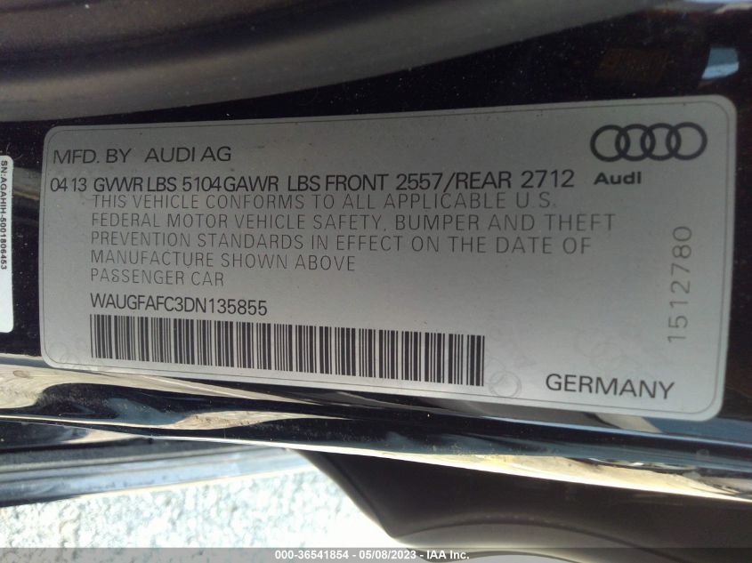 2013 AUDI A6 2.0T PREMIUM PLUS - WAUGFAFC3DN135855