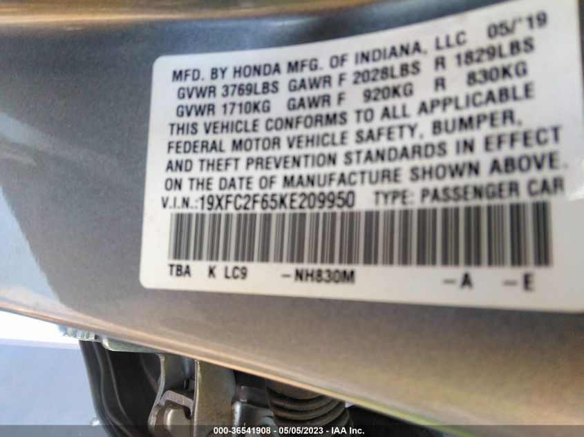 2019 HONDA CIVIC SEDAN LX - 19XFC2F65KE209950