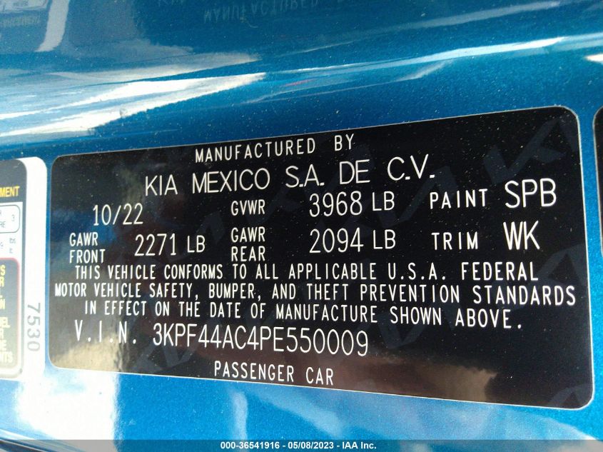 2023 KIA FORTE GT - 3KPF44AC4PE550009