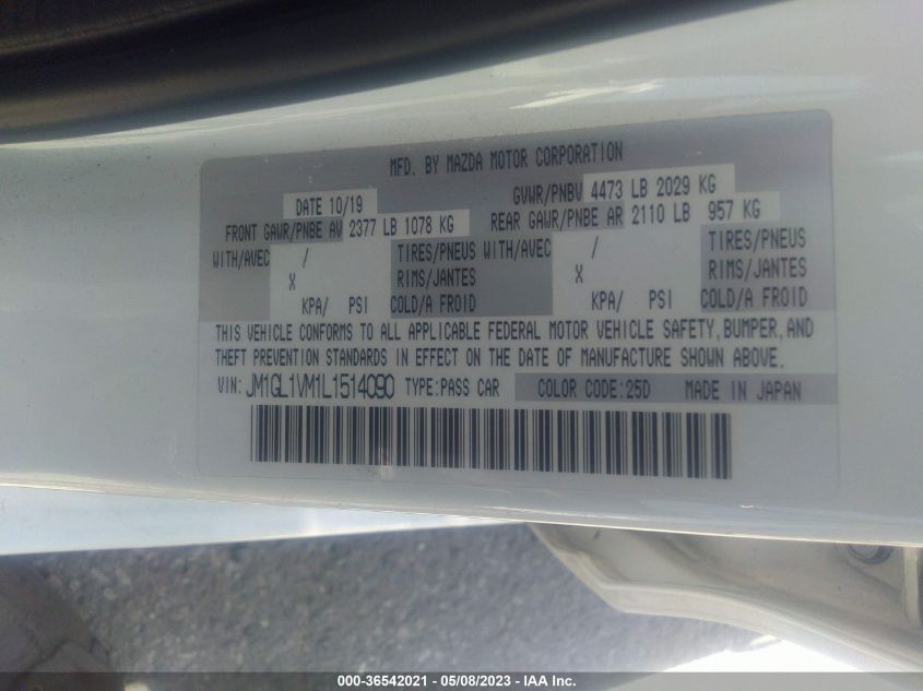 2020 MAZDA MAZDA6 TOURING - JM1GL1VM1L1514090