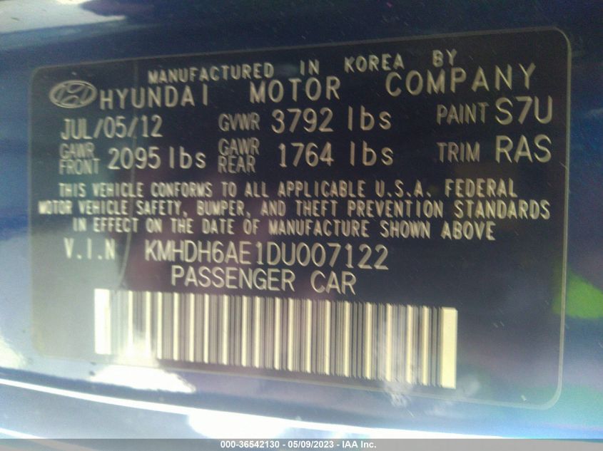 2013 HYUNDAI ELANTRA COUPE GS - KMHDH6AE1DU007122