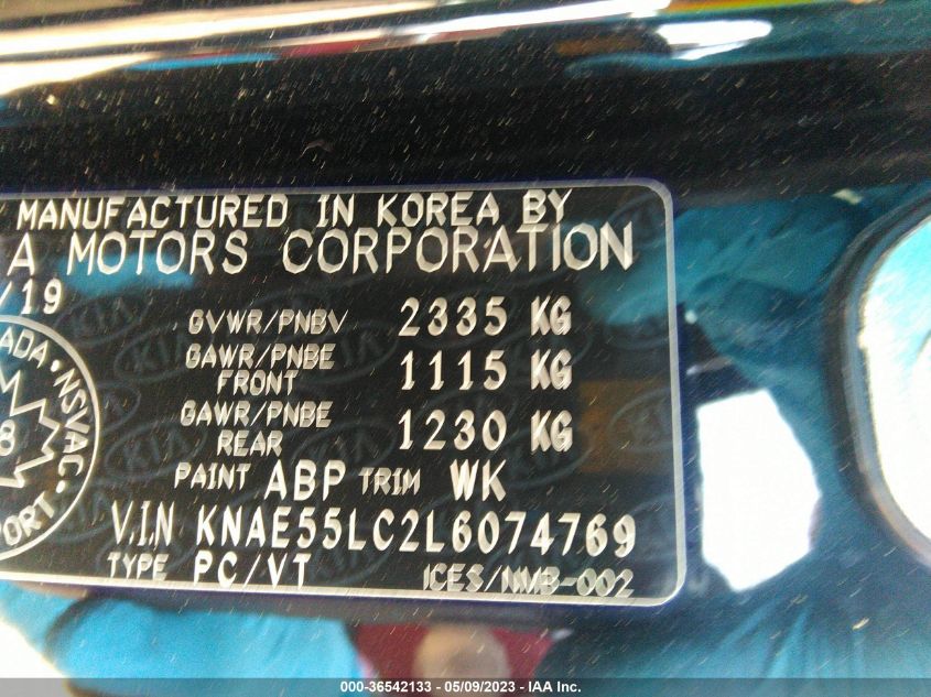2020 KIA STINGER GT2 - KNAE55LC2L6074769