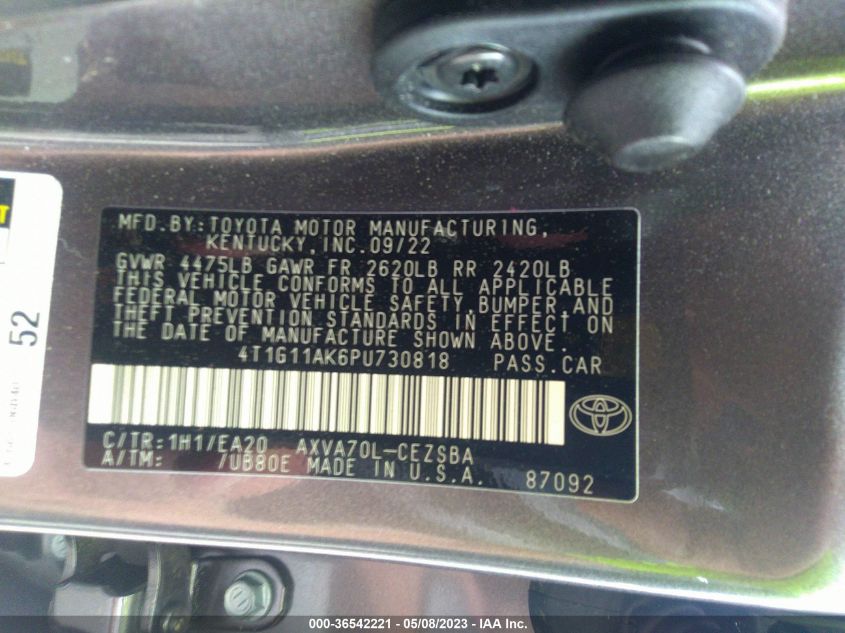 2023 TOYOTA CAMRY SE - 4T1G11AK6PU730818