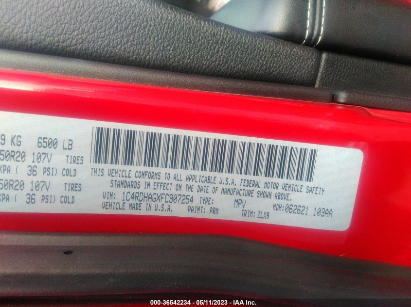 2015 DODGE DURANGO SXT - 1C4RDHAGXFC907254