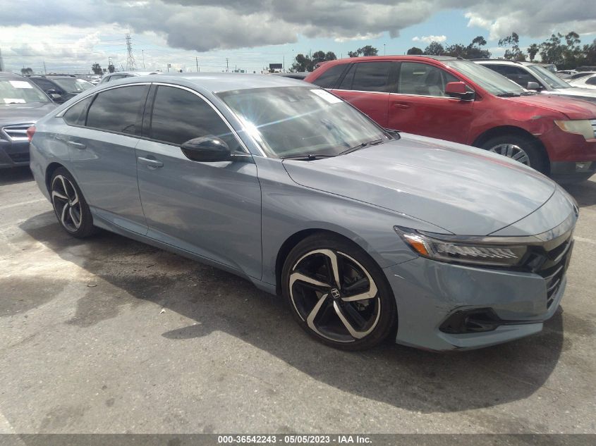 2021 HONDA ACCORD SEDAN SPORT - 1HGCV1F30MA107752