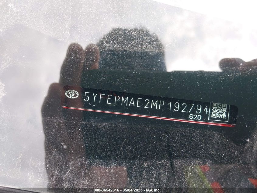 2021 TOYOTA COROLLA LE - 5YFEPMAE2MP192794
