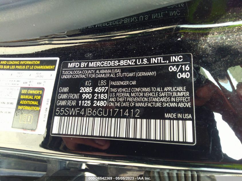 2016 MERCEDES-BENZ C-CLASS C 300 - 55SWF4JB6GU171412