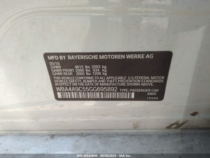 2016 BMW 4 SERIES 428I - WBA4A9C55GG695892
