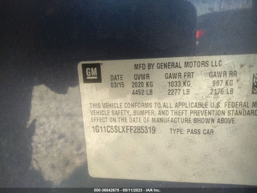 2015 CHEVROLET MALIBU LT - 1G11C5SLXFF285319
