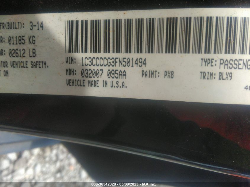 2015 CHRYSLER 200 C - 1C3CCCCG3FN501494