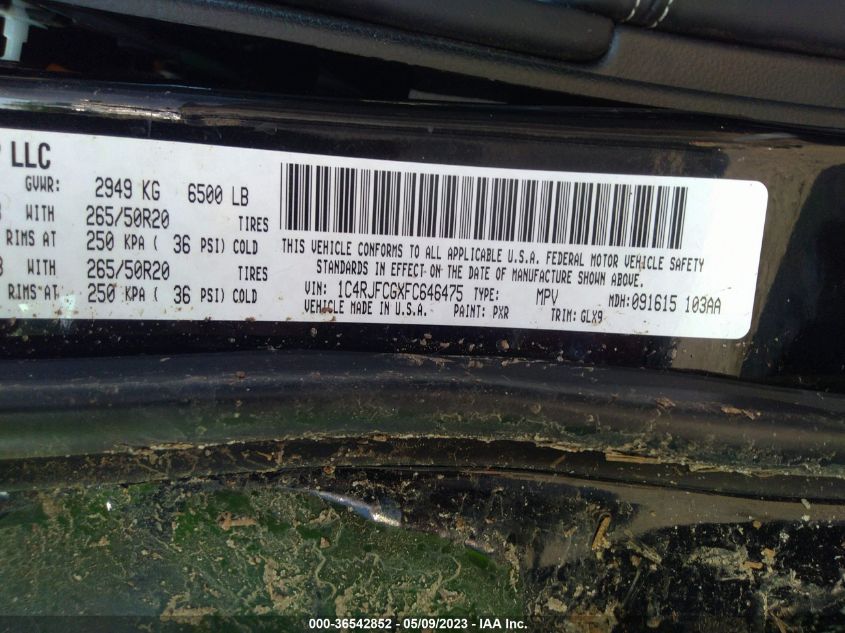 2015 JEEP GRAND CHEROKEE OVERLAND - 1C4RJFCGXFC646475