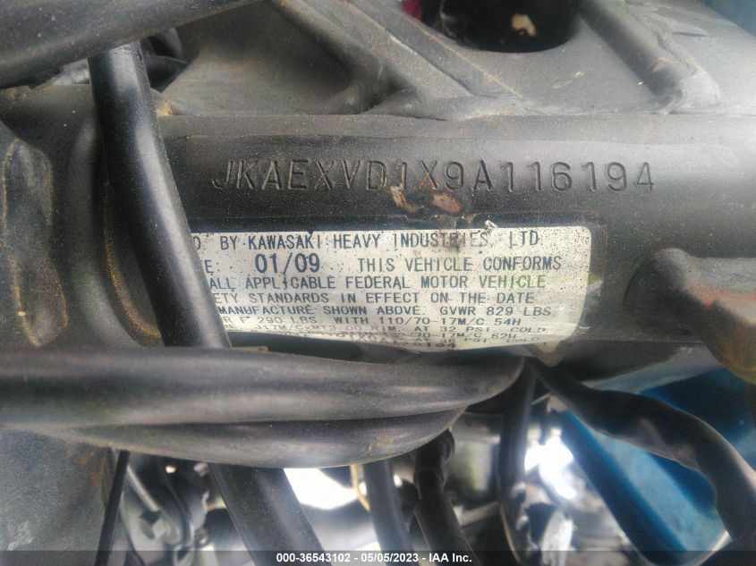 2009 KAWASAKI EX500 D - JKAEXVD1X9A116194