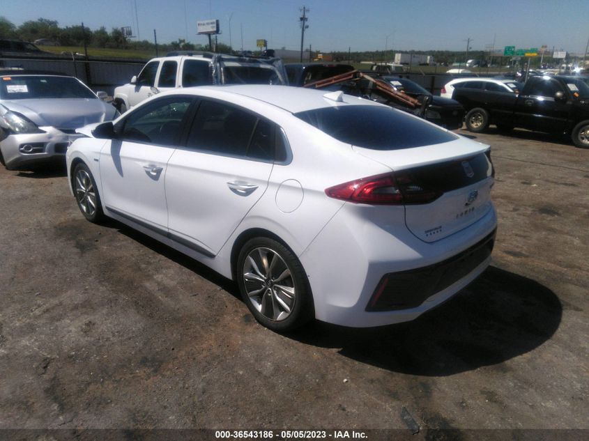 2018 HYUNDAI IONIQ HYBRID LIMITED - KMHC85LC6JU065983