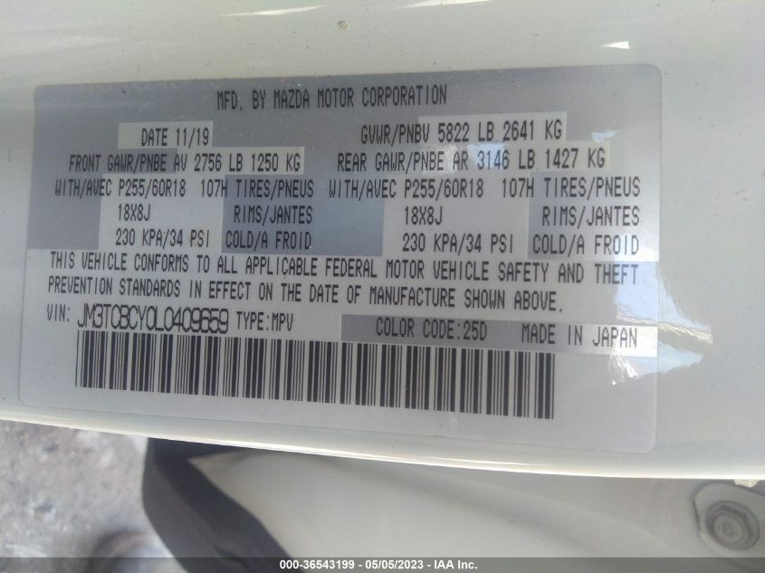 2020 MAZDA CX-9 TOURING - JM3TCBCY0L0409659