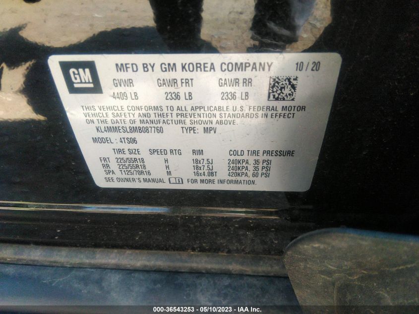 2021 BUICK ENCORE GX SELECT - KL4MMESL8MB087760