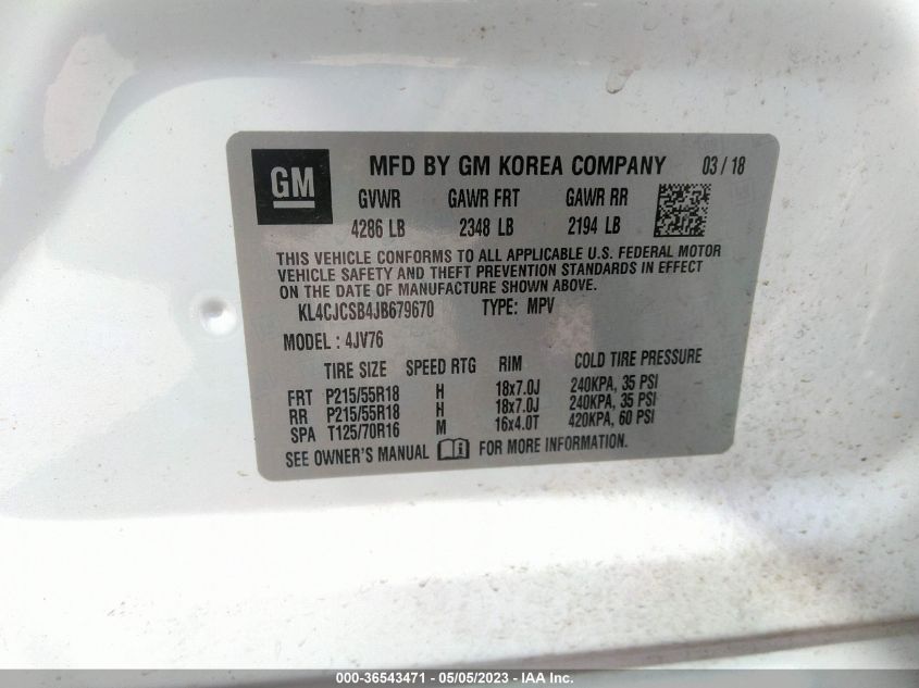 2018 BUICK ENCORE ESSENCE - KL4CJCSB4JB679670