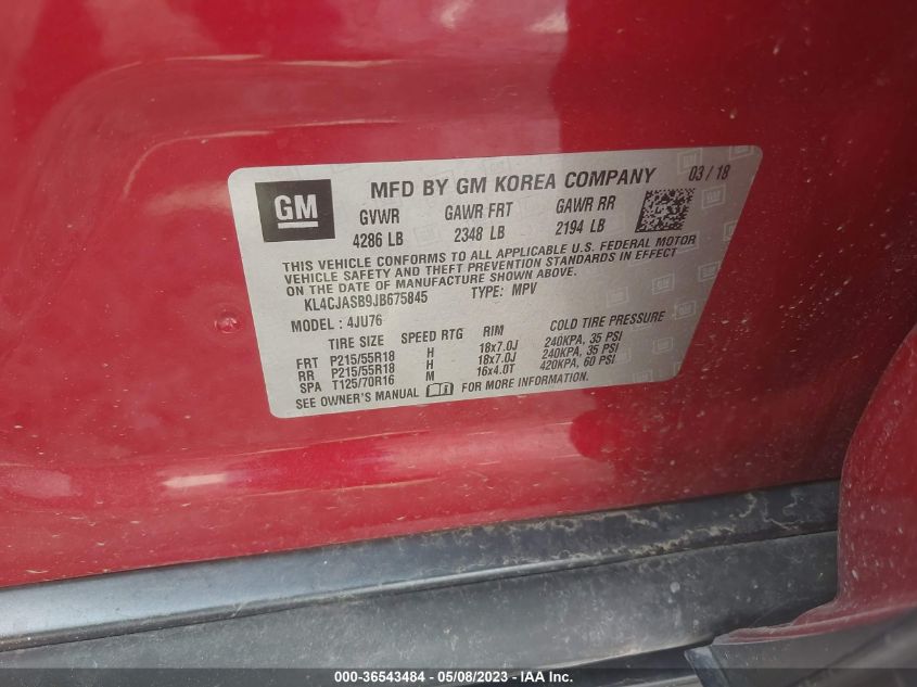 2018 BUICK ENCORE PREFERRED - KL4CJASB9JB675845