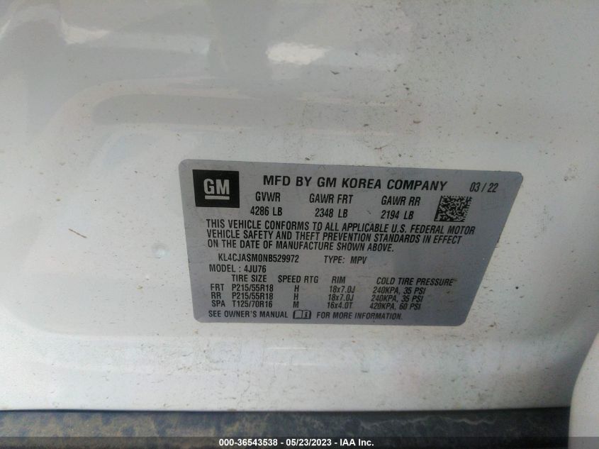 KL4CJASM0NB529972 Buick Encore PREFERRED 6