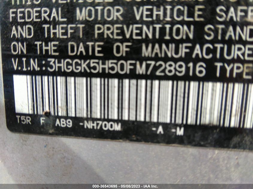 2015 HONDA FIT LX - 3HGGK5H50FM728916