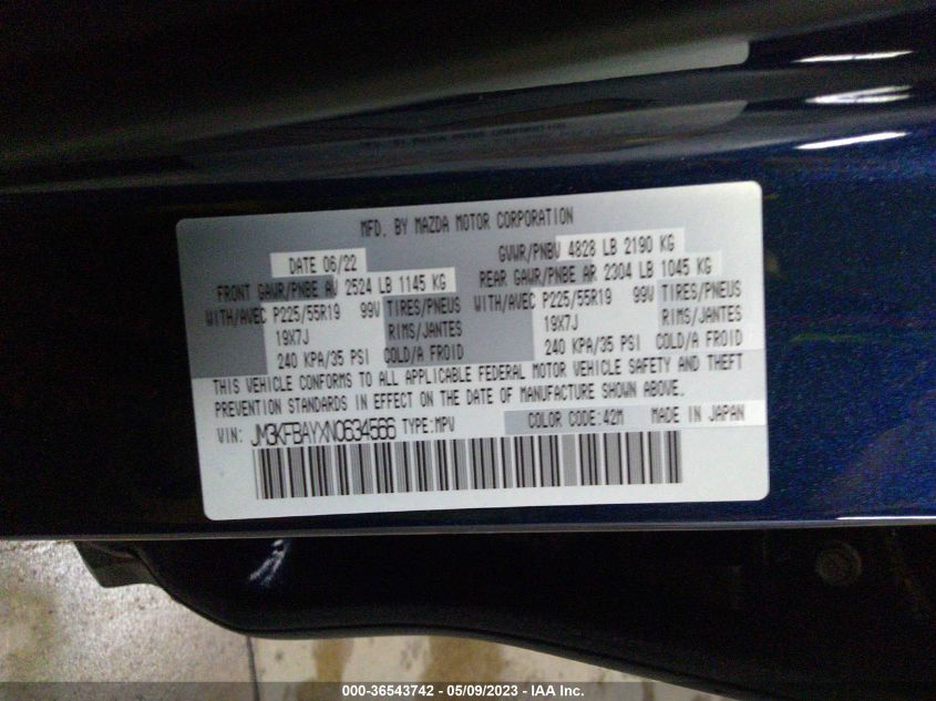 2022 MAZDA CX-5 2.5 TURBO - JM3KFBAYXN0634566