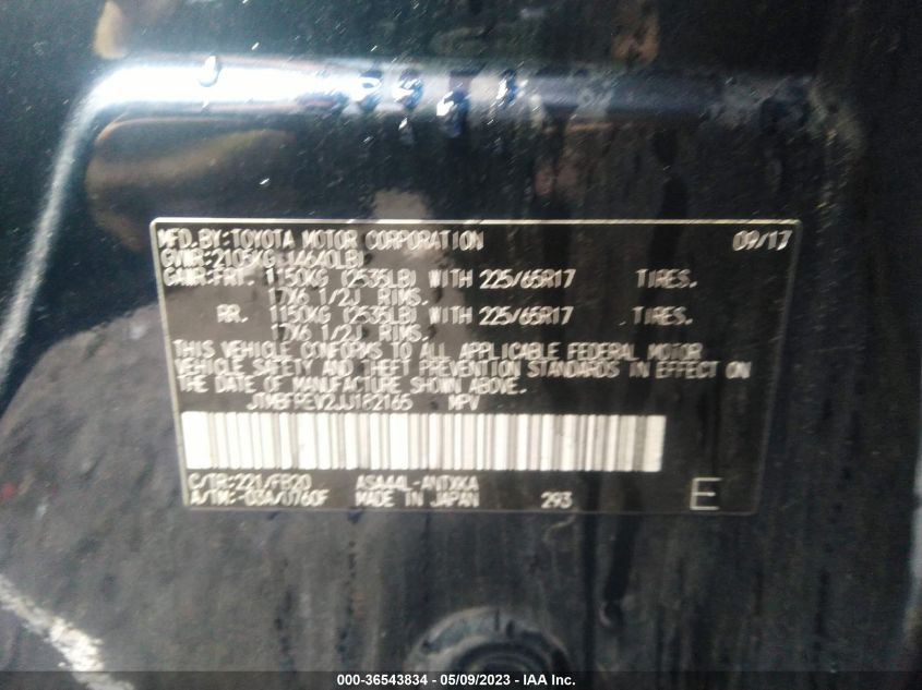 2018 TOYOTA RAV4 LE - JTMBFREV2JJ182165