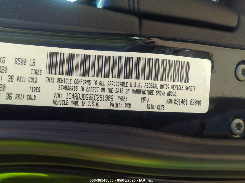 2014 DODGE DURANGO LIMITED - 1C4RDJDG0EC291906