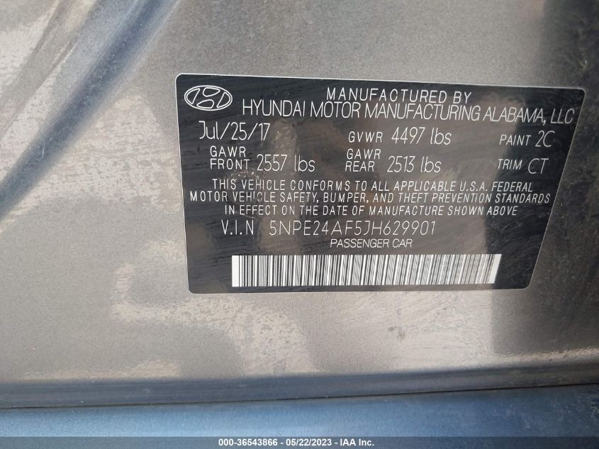 2018 HYUNDAI SONATA SE - 5NPE24AF5JH629901