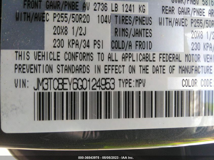 2016 MAZDA CX-9 SIGNATURE - JM3TCBEY6G0124953