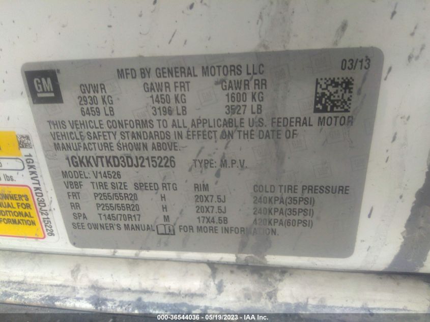 2013 GMC ACADIA DENALI - 1GKKVTKD3DJ215226