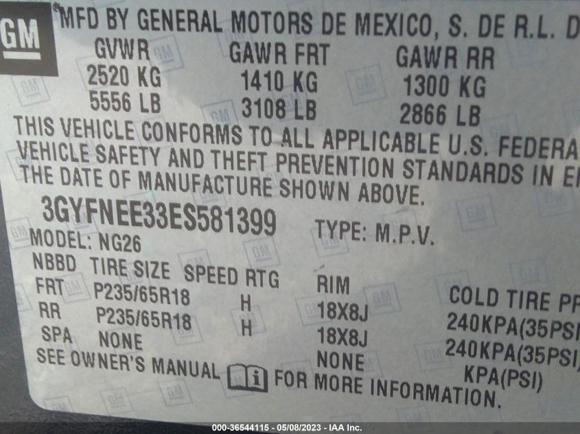 2014 CADILLAC SRX LUXURY COLLECTION - 3GYFNEE33ES581399