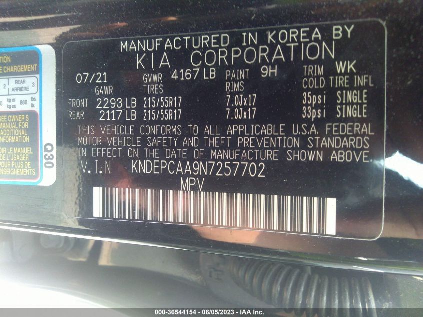 2022 KIA SELTOS LX - KNDEPCAA9N7257702