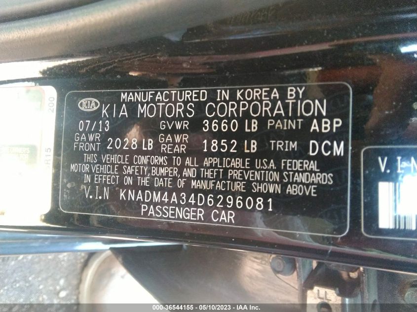 2013 KIA RIO LX - KNADM4A34D6296081