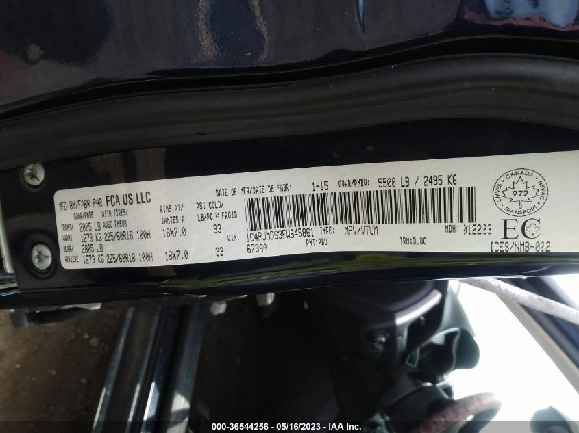 2015 JEEP CHEROKEE LIMITED - 1C4PJMDS3FW645861