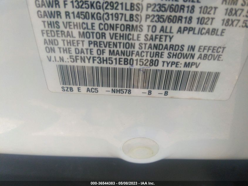 2014 HONDA PILOT EX-L - 5FNYF3H51EB015280